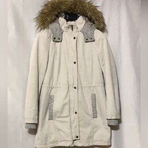 Apt 9 Women’s Off-White Hooded Coat Size Medium